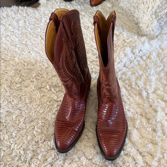 ? Ferrini Genuine Teju Lizard Western Cowboy Boots – Brown – Size 11 main image 7